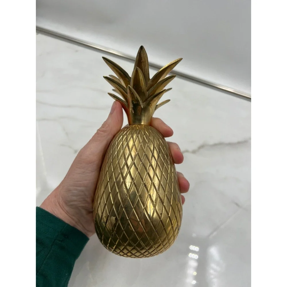 Vintage Penco Industries Brass Pineapple Figurine 7